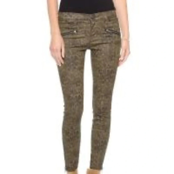 current Elliott the Soho zip coated skinny stiletto army dirty paws pants 30 - Picture 16 of 16